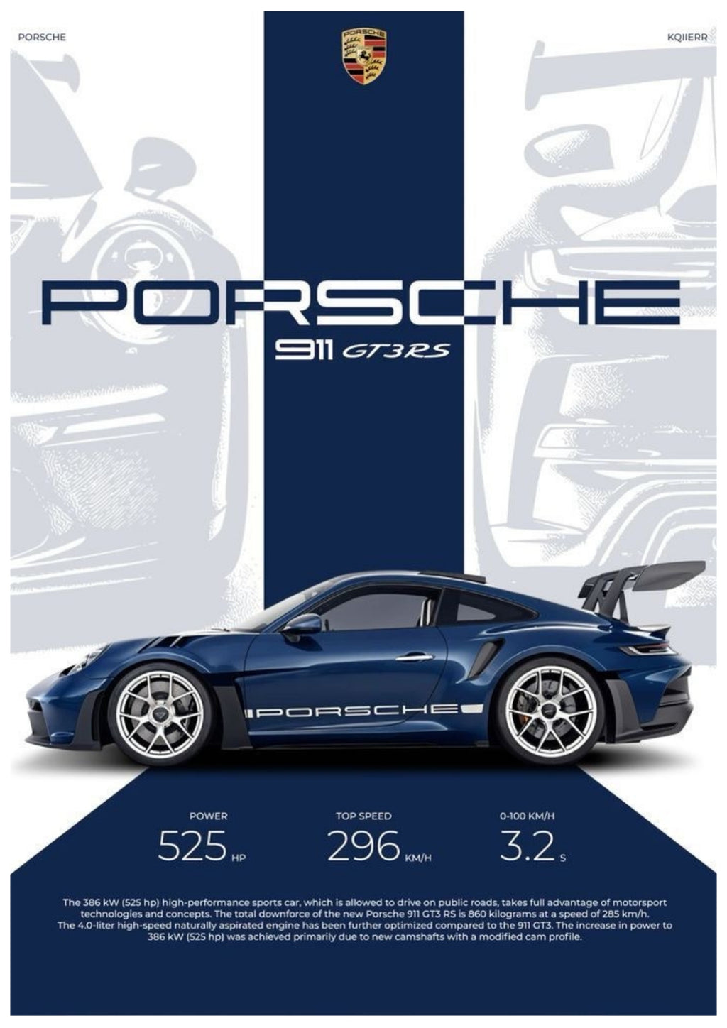 PORSCHE 911 GT3RS | PERFORMANCE ICON #01 | CAR POSTERS